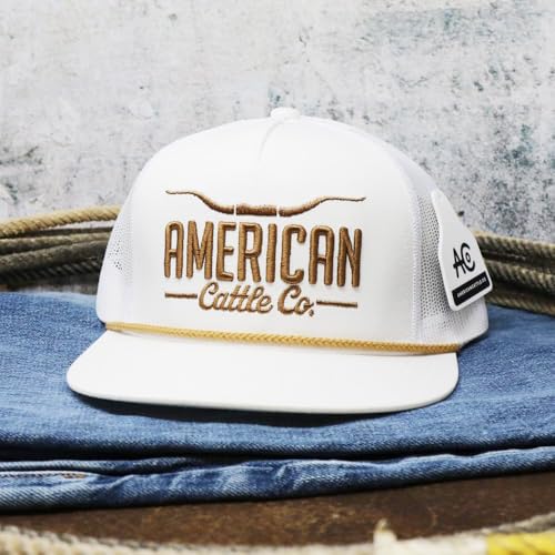 Longhorn Adjustable Snapback Western Hat - color: White