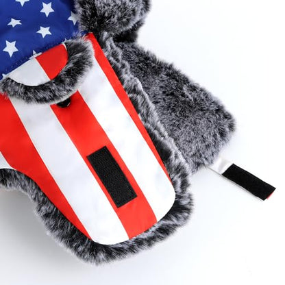 Toddler Kids Trapper Hat Boys Girls Winter Hat with Ear Flaps 1-8T - color: 1a-blue Flag, size: 3-5T