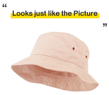 KBETHOS® 100% Cotton Washed Bucket Hat - color: Peach, size: Large-X-Large