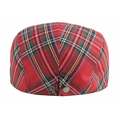 2 Pack Mens Newsboy Flat Cap Plaid Ivy Gatsby Cabbie Driving Golf Hat Beret - color: 2 Pcs Set I