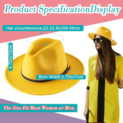 Hercicy 6 Pcs Fedora Hats for Women Men - color: Novel Color