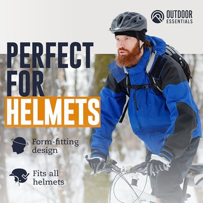 OutdoorEssentials Skull Cap Helmet Liner - Thermal Fleece for Cycling Gear - Stretch Fit Mens Beanie - Lightweight Skull Caps - color: 2 Black