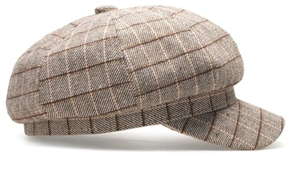 Newsboy Caps for Women Classic Beret Hats Autumn Winter Cap - color: E-beige