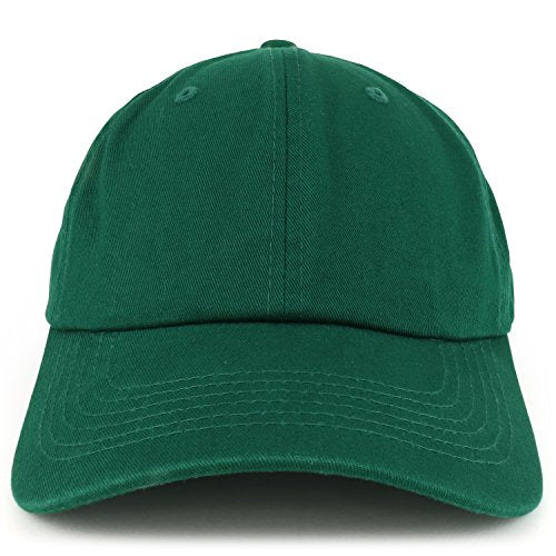Trendy Apparel Shop Plain Unstructured Relaxed Style Dad Hat - color: Dark Green