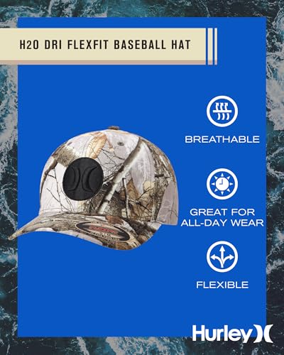 Hurley Men's Caps - One & Only Flexfit Baseball Cap - Fitted Hats for Men (S-XL) - color: Reeltree Camo, size: Small-Medium