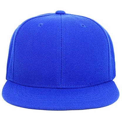 Armycrew Youth Kid's Solid Color Flat Bill Snapback Baseball Cap - color: Royal