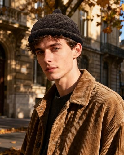 Croogo Brimless Hats Winter Watch Cap No Visor Knit Beanie Sailor Fisherman Docker Cap - color: Browngreen