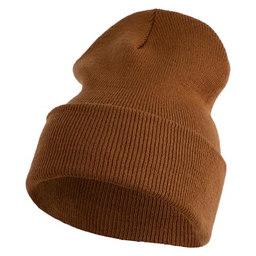e4Hats.com 12 inch Cuffed Knit Long Beanie - color: Caremel