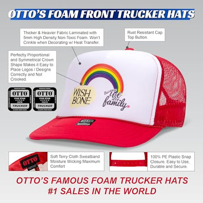 OTTO Cap 5 Panel High Crown Foam Front Mesh Back Trucker Hat, One Size - color: 032 - Khaki
