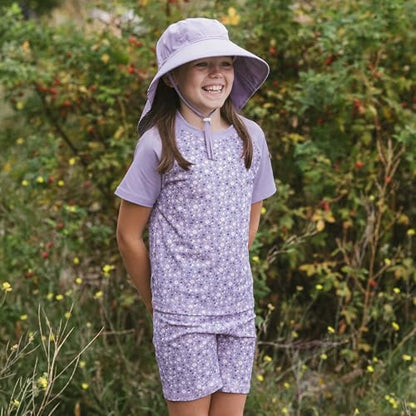 JAN & JUL Girls' Grow-with-Me Cotton Xplorer Sun Hat with Large Brim - color: Dusty Purple, size: 2-5T