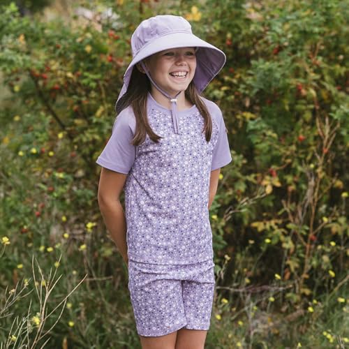JAN & JUL Girls' Grow-with-Me Cotton Xplorer Sun Hat with Large Brim - color: Dusty Purple, size: 6-24 Months
