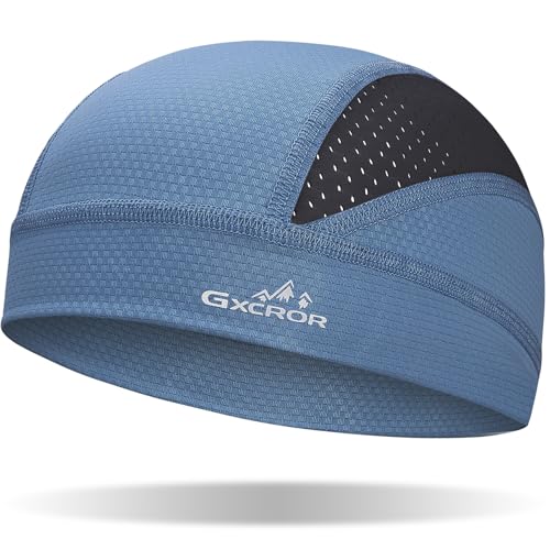 GXCROR Cooling Skull Cap for Men Women Sweat-Wicking Breathable Mesh Liner for Helmets, Summer Cycling Motorcycle - color: Darkblue, size: Small