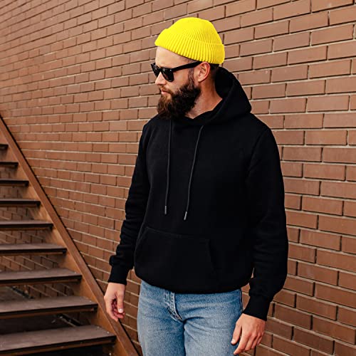 ROYBENS Swag Wool Knit Cuff Short Fisherman Beanie for Men Women Winter Hat - color: 1pcs-bright Yellow