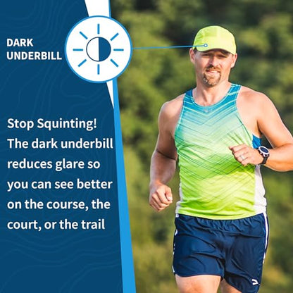 TrailHeads Men's Race Day Running Hat, Quick Dry, Moisture Wicking - color: Highlighter Yellow