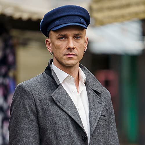 Sterkowski Maciejwka Model 2 Fisherman Wool Fiddler Cap for Men and Women, Warm Captain Cap - color: Navy Blue, size: 7 1/4