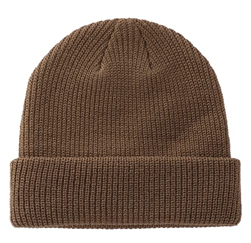 Connectyle Classic Double Layer Knit Beanie Hat Warm Thick Acrylic Winter Hats Daily Cuffed Beanies Watch Hat for Men Women - color: Light Coffee