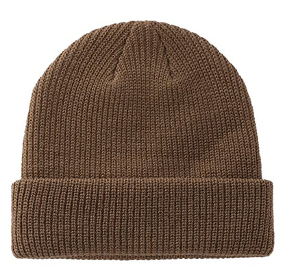 Connectyle Classic Double Layer Knit Beanie Hat Warm Thick Acrylic Winter Hats Daily Cuffed Beanies Watch Hat for Men Women - color: Light Coffee