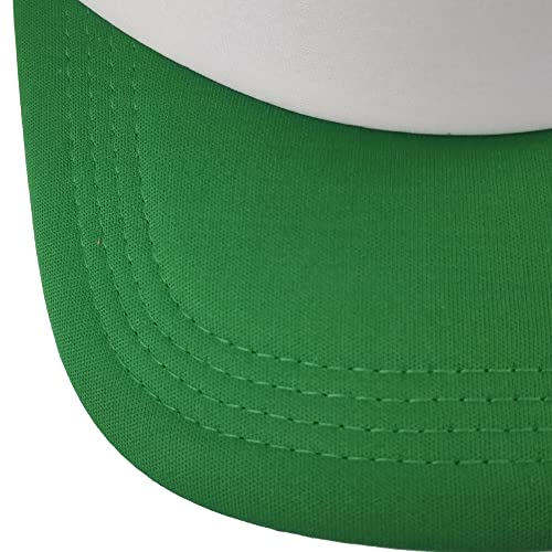 12 Pack Sublimation Hats for Men Blank Trucker Hats Bulk Snapback Mesh Women Baseball Caps DIY Custom 18 Colors - color: Green and White