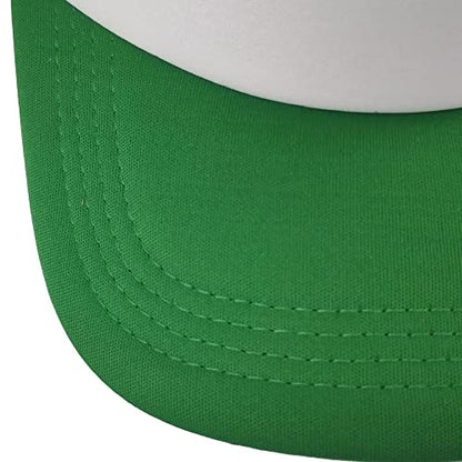 12 Pack Sublimation Hats for Men Blank Trucker Hats Bulk Snapback Mesh Women Baseball Caps DIY Custom 18 Colors - color: Green and White