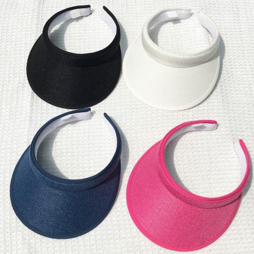 3 Pieces Clip On Visors Women Men Visor Outdoor Sports Golf Hat - color: Black, Beige, Navy