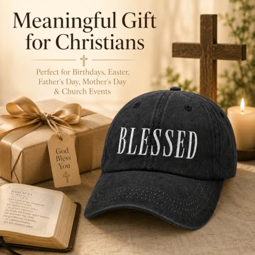 Man of God Husband Dad Embroidered Hat Camping Caps for Women - color: Blessed 24