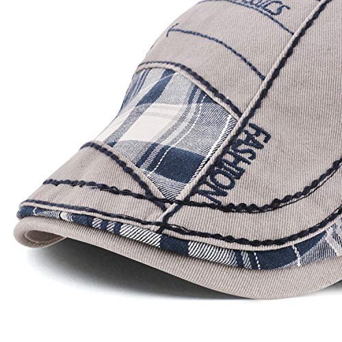 M MOACC Men Beret Hat Cotton Adjustable Newsboy Hats Cabbie Gatsby Cap Driving Flat Caps - color: Hat-t3-grey