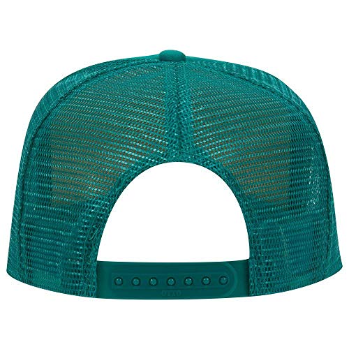 OTTO Polyester Foam Front 5 Panel High Crown Mesh Back Trucker Hat - color: Jade