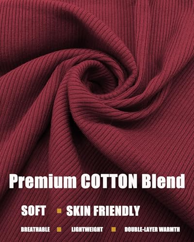 vidsel Slouchy Beanie Hats for Women & Men Cotton Knit Cuffed Skull Cap - color: 2-black,wine Red