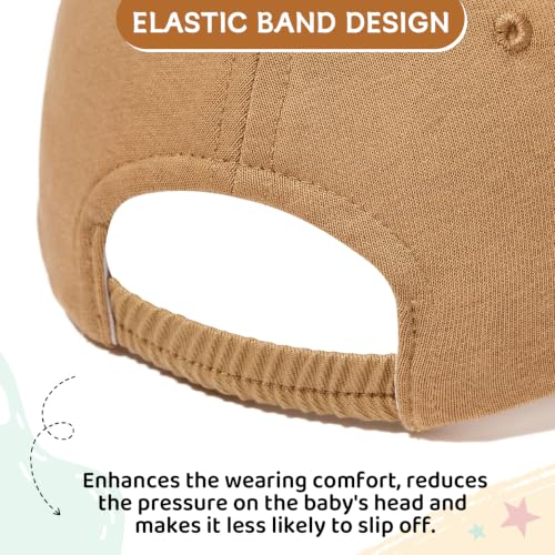 Durio Baby Baseball Cap UPF 50+ Infant Sun Hat Elastic Back 0-12 Months - color: Brown, size: 6-12 Months