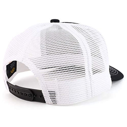 Trendy Apparel Shop Thinking Cap Washed Two Tone Trucker Baseball Cap - color: Black White