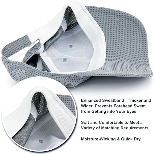 Long Brim Golf/Running Hat Full Mesh Baseball Cap Breathable - color: Light-grey, size: One Size