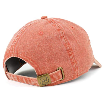 Trendy Apparel Shop Number 1 Dad Embroidered Pigment Dyed Low Profile Cotton Cap - color: Orange
