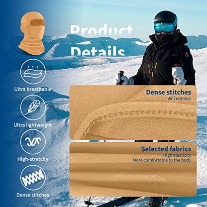 YESLIFE Summer Balaclava Ski Mask for Men&Women, Face Mask - color: Khaki