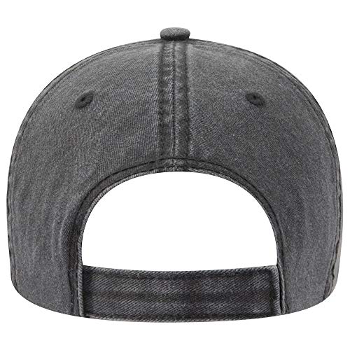 OTTO Garment Washed Pigment Dyed Cotton Twill 6 Panel Low Profile Dad Hat - color: Char. Gray