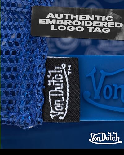 Von Dutch Unisex Trucker Hat, Colorblock, Mesh Back, Curved Bill, Snapback - color: Blue