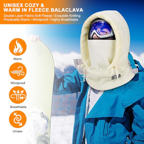 Balaclava Ski Mask Balaclava Face Mask for Men Women Winter PasamontañAs Hombre - color: White