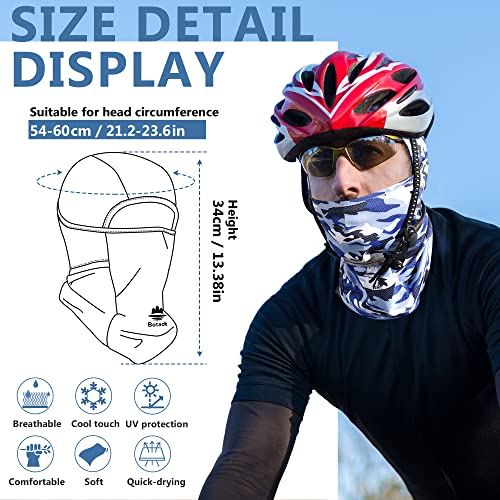 Balaclava Ski Mask, Sun Protection Breathable Face Cover Men Women - color: Camo Blue