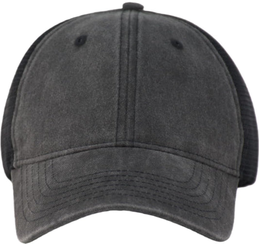 Comfy Soft Vintage Washed Trucker Baseball Cap - Women Men Unstructured Dad Hat | Snapback | Soft Crown | Soft Mesh - color: Black, size: One Size