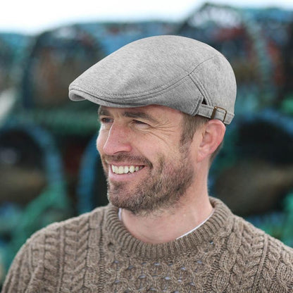Men's Cotton Newsboy Hats Flat Ivy Gatsby Cap Irish Cabbie Ivy Driving Hunting Hat - color: Light Gray