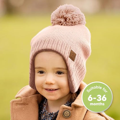 KeaBabies Baby Beanies, Winter Baby Hats for Boys, Girls (Blush, 6-36M) - color: Blush