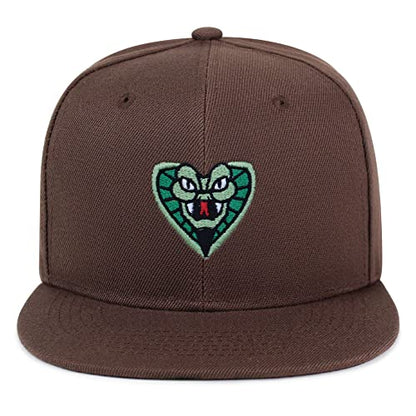 Snake Hip-Hop Snapback Hat Embroidered Baseball Cap Cobra - color: 10. Brown