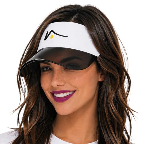 VISTO Transparent Brim Visor – Obstruction Free Visibility - UV Sun Protection – Perfect for Golf, Pickleball, and Tennis - color: White