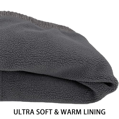Winter Beanie Hats for Women Men Fleece Slouchy Knit Thick Beanies Warm Thermal Snow Ski Hat Gifts for Cold Weather - color: Grey