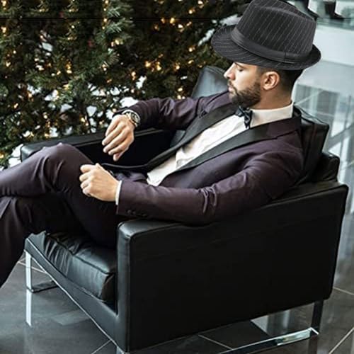 Unisex Fedora Hat Classic Trilby Hats Short Brim Panama Jazz Hat - color: Black