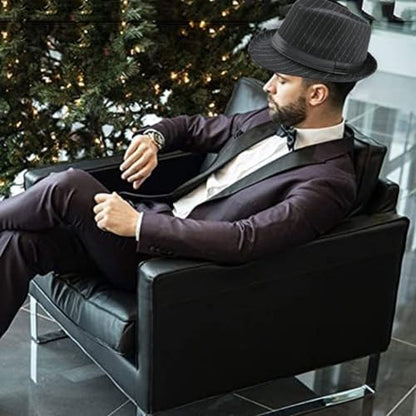 Unisex Fedora Hat Classic Trilby Hats Short Brim Panama Jazz Hat - color: Black