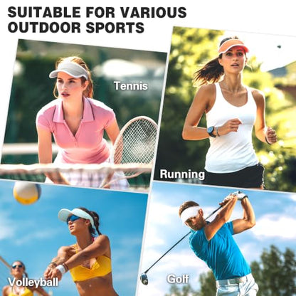 Sun Visor Caps Foldable Brim Adjustable Visor Hats for Women Men - color: Grey+deeppurple G
