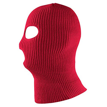 Super Z Outlet Knit Sew Acrylic Outdoor Full Face Cover Thermal Ski Mask One Size Fits Most - color: Red