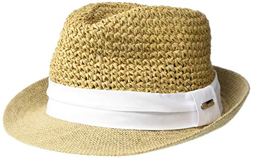 Steve Madden Women's Steve Madden Paper Crochet Straw Fedora with Band - color: White