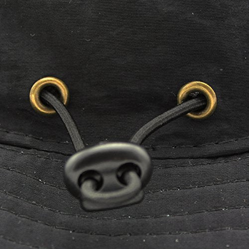 EONPOW Fishing Hats Windproof UPF50+ UV Protection Bucket Beach Mesh Sun Hat 56-61cm - color: Black