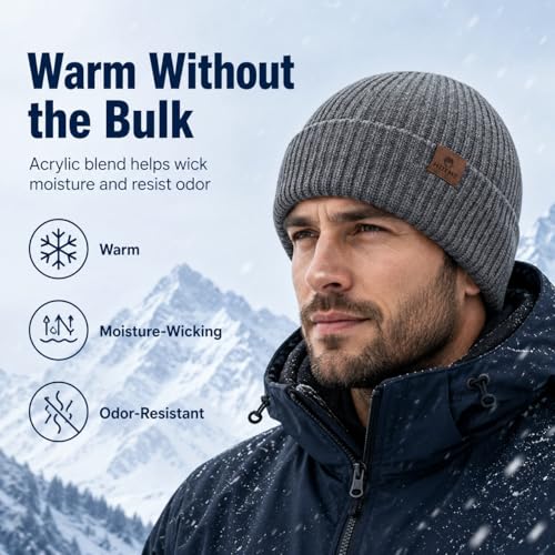 Oversize XXL Winter Beanie Knit Hat for Men - color: E1-grey